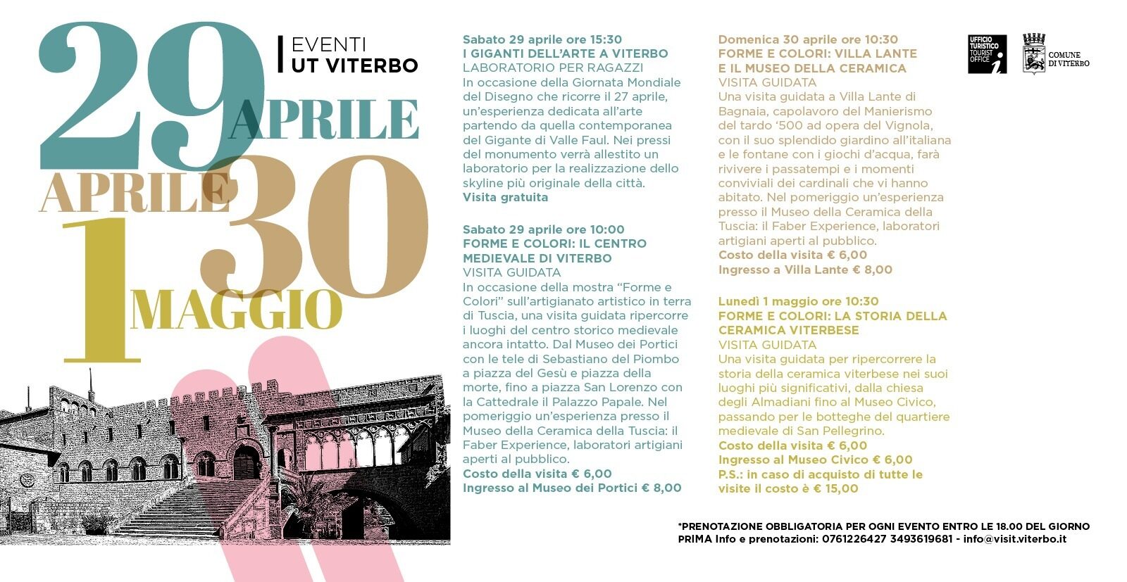 EVENTI 29 APRILE, 30 APRILE E 1 MAGGIO
