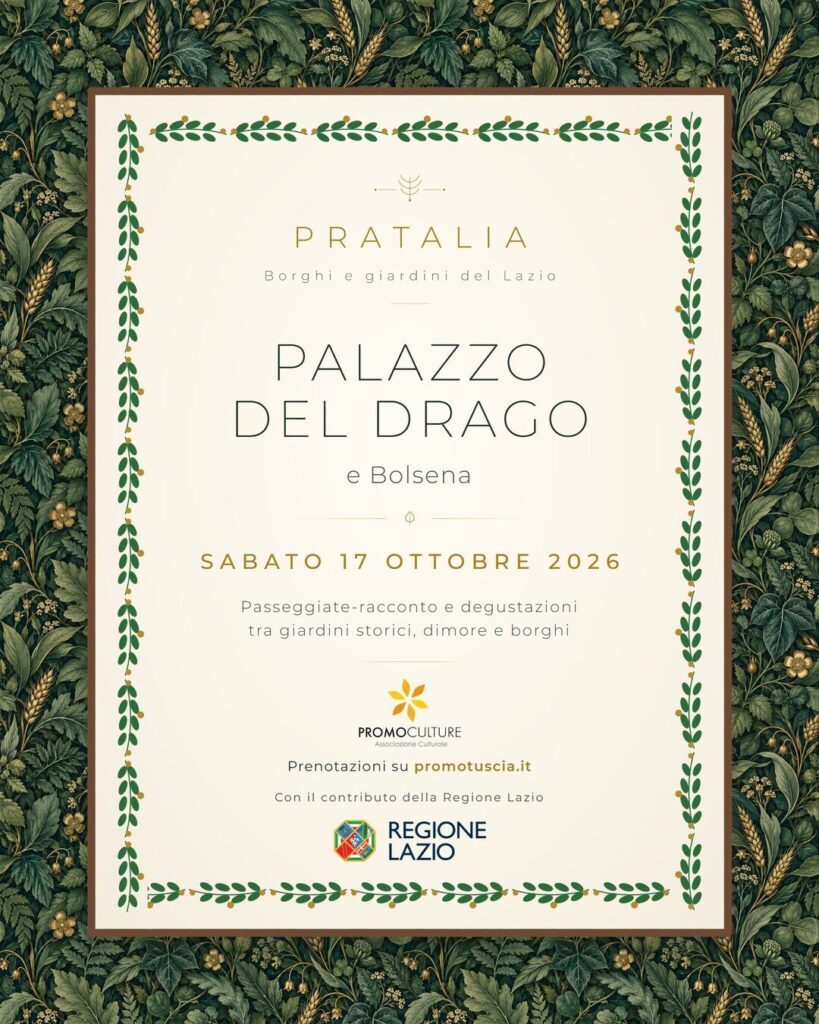 Locandina Pratalia: Palazzo del Drago e il borgo di Bolsena, sabato 17 ottobre