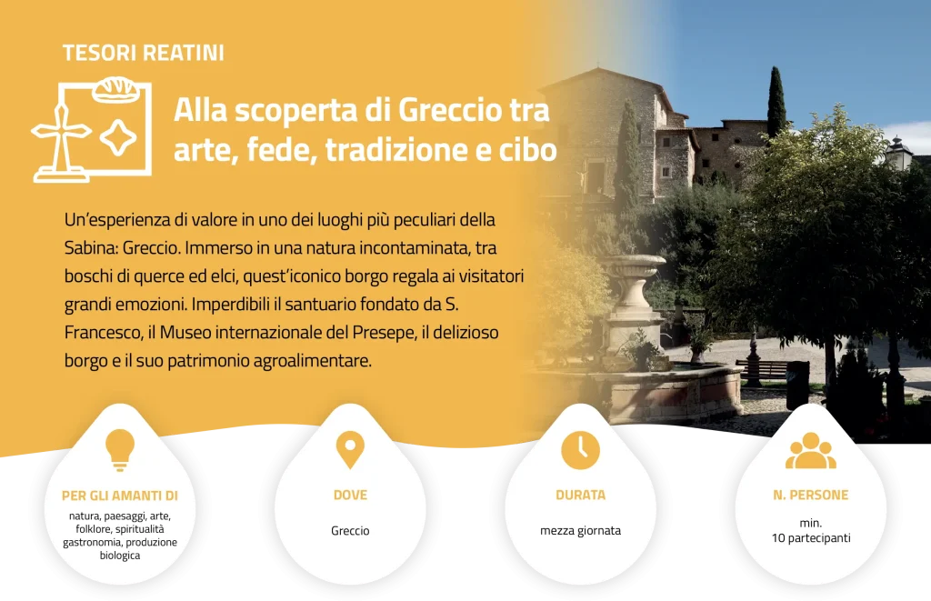 Locandina — Alla scoperta di Greccio tra arte, fede, tradizione e cibo